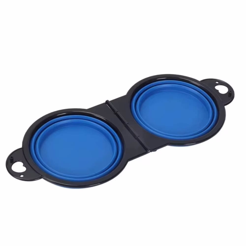 Gamelle double pliable pour chien et chat – Bol silicone de voyage compact – Image 2