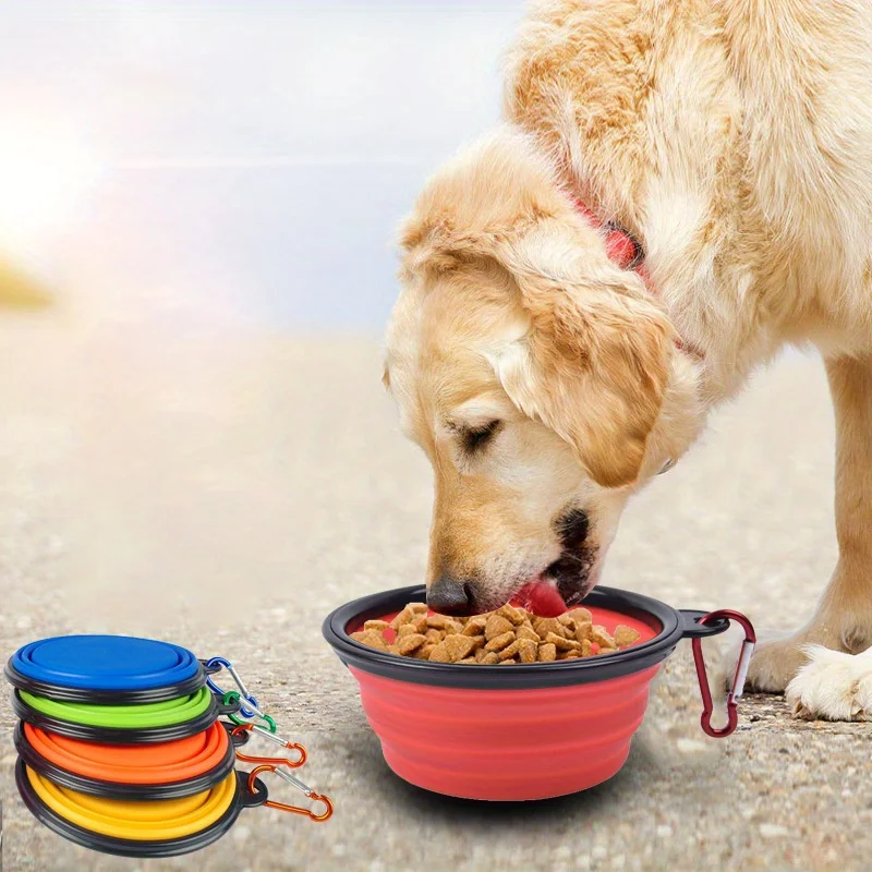 Gamelle pliable de voyage avec mousqueton – Accessoire randonnée chien – Image 3