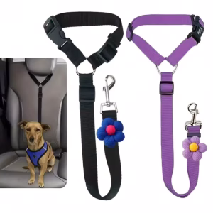 Harnais de sécurité réglable de 40 à 70 cm pour chien et chat - Laisse intégrée - Motif Fleur